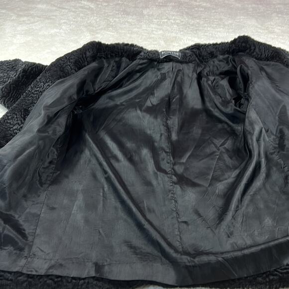 Komitor retro Mod faux fur black mid length coat, size Large or XL - Picture 8 of 9